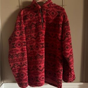Southern Marsh Red and Black Fleece Pullover